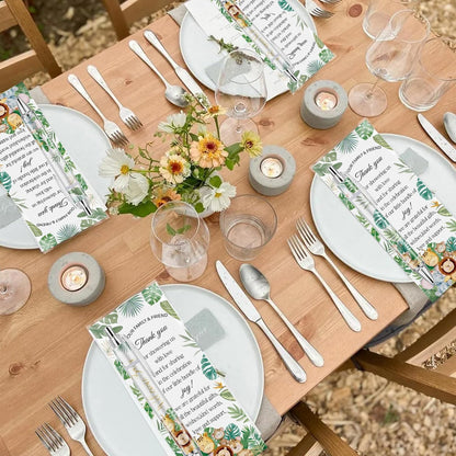 Lebsitey 50 Sets Pen Baby Shower Favors Gifts for Guests Includes 50 Rolling Paper Ballpoint Pens and 50 Greeting Thank You Bookmarks Baby Shower Party Favors (Safari)