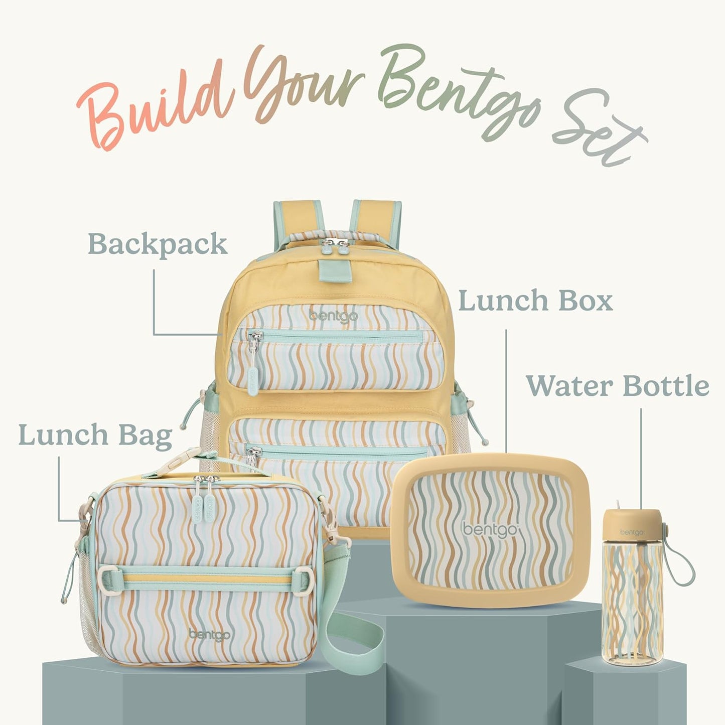 Bentgo Kids 5-Compartment Leak-Proof Bento-Style Lunch Box (Whimsy & Wonder Collection) - Ideal for Ages 3-7, Drop-Proof & Durable, Dishwasher Safe, & PFAS & BPA-Free Materials (Checker Gradient)