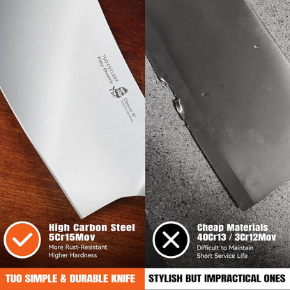 TUO Boning Knife - Razor Sharp Fillet Knife - High Carbon German Stainless Steel Kitchen Cutlery - Pakkawood Handle - Luxurious Gift Box Included - 7 inch - Fiery Phoenix Series