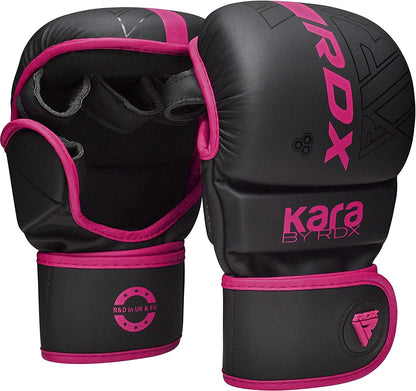 RDX MMA Gloves Sparring Grappling, Hybrid Open Palm Martial Arts Mitts Men Women, Maya Hide Leather Wrist Support, Cage Fighting Combat Sports, Muay Thai Training, Punching Bag and Kickboxing