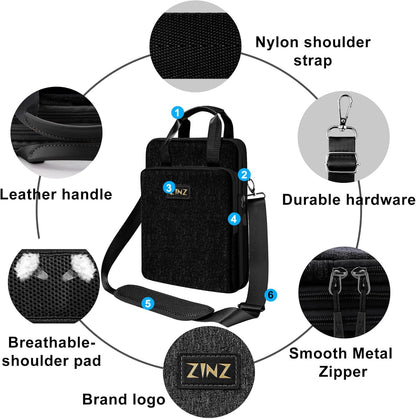 ZINZ Slim & Expandable Case 12.9 13 inch Travel Laptop Shoulder Bag for MacBook Air 13" M3/M2/M1, MacBook Pro 13" M2/M1, iPad Pro 12.9"/13"/11", iPad Air 13",L01G03 - PuriLite