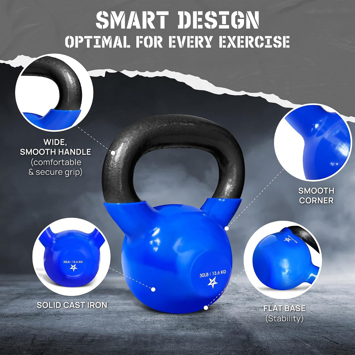 Yes4All Vinyl Coated Kettlebells for Weightlifting & Strength Training