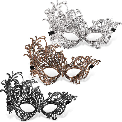 Jovitec Multicolored Masquerade Masks Lace Masks Venetian Masks Halloween Mari Grass Party Mask (10 Pieces)