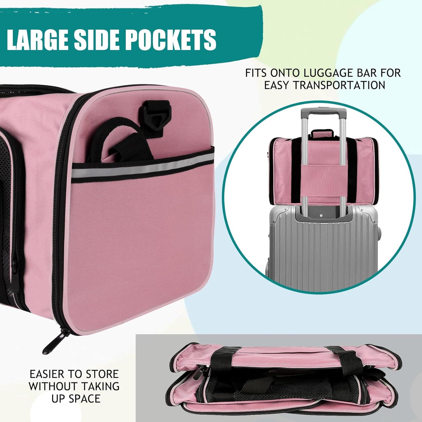 Top tasta Dog Cat Carrier Pet Carriers for Small Medium Large Cats Dogs Carrier Soft Sided Small Puppy Dog Carrier Portable Foldable Airline Approved Dog Cat Travel Carrier Grey Medium