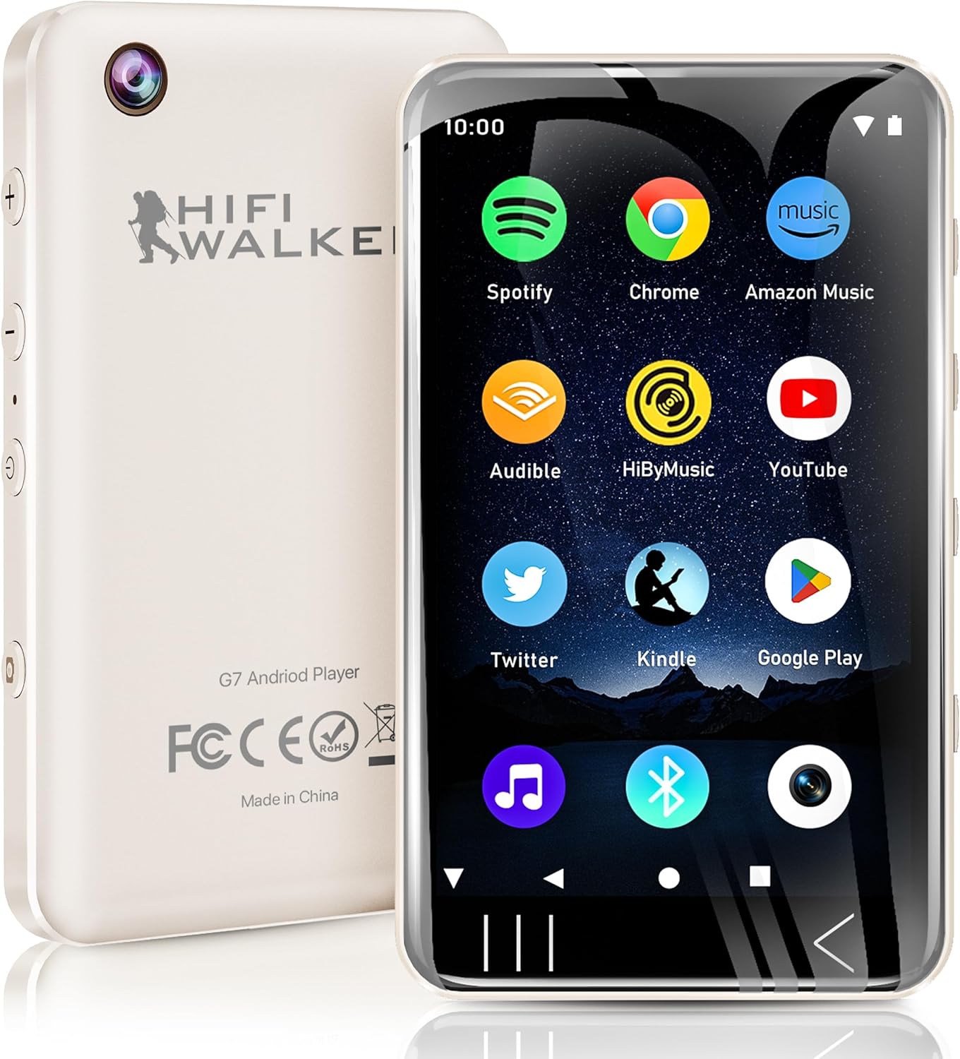 MP3 Player with Bluetooth and WiFi, Music Player with Camera Spotify Pandora,Amazon Music, 4" Touch Screen Android MP4 MP3 Player with Speaker 144GB MP4 & MP3 Player for Travel Sport