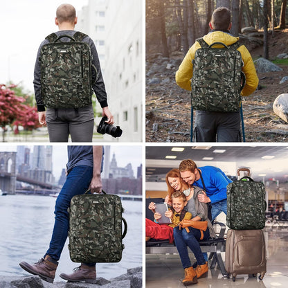 Mogplof Carry on Backpack, Airline Flight Approved Travel Backpack for Men, WOmen 40L Extra Large Expandable Water Resistant Backpack Lightweight Daypack Perfect Fit for 17 17.3 Inch Laptop, Black