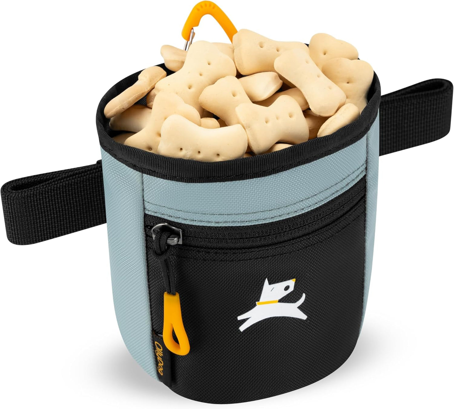 OllyDog Goodie Treat Bag, Dog Treat Pouch, Waist Belt Clip for Hands-Free Training, Magnetic Closure, Dog Training and Behavior Aids, Three Ways to Wear (Raven S'25)
