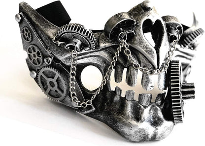 Storm buy] Steampunk Style Metallic Half Bottom Face Mask Halloween Costume Cosplay