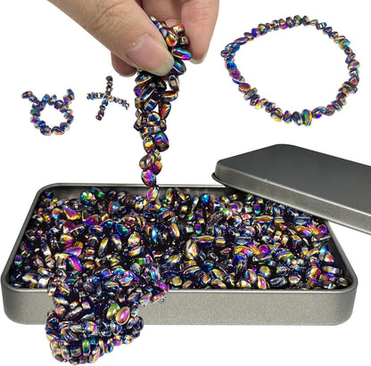 Ferrite Putty Magnetic Stones Fidget Toy Set (510 Pieces) – Stress Relief Desk Toy for Adults, Portable Anxiety Relief, Colorful Magnetic Putty in Tin