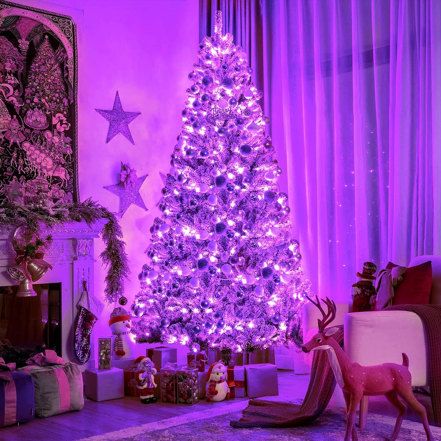 JMEXSUSS 66ft 200 LED Halloween Lights Outdoor, Orange String Lights Clear Wire, 8 Modes Orange Halloween Christmas String Lights Plug in for Tree Indoor Patio Garden Thanksgiving Decorations