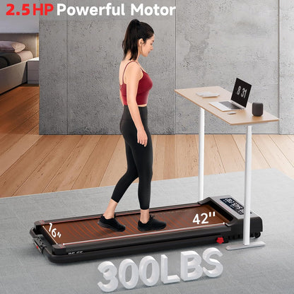 RHYTHM FUN Walking Pad Treadmill with Incline, Under Desk Treadmill with Incline, Treadmill for Home and Office, 300 Lbs Portable Treadmills with Remote Control