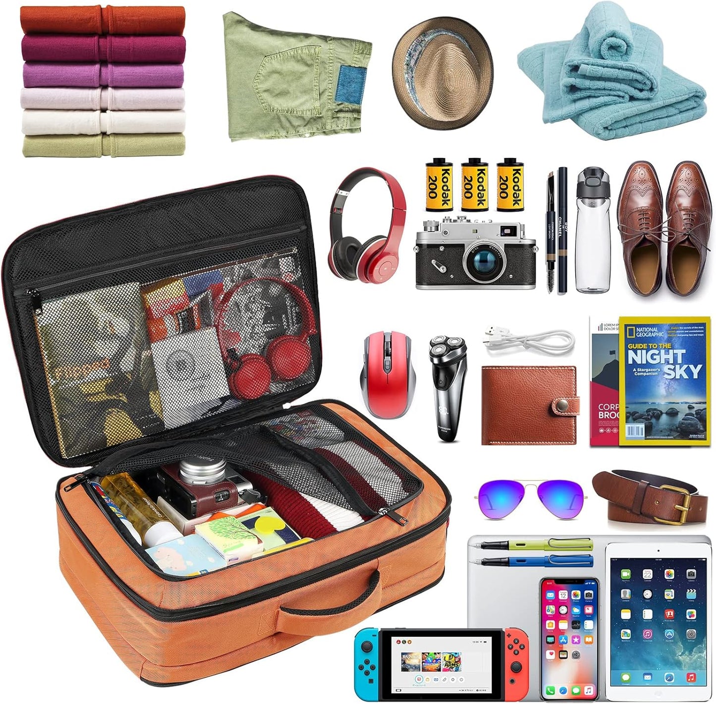 Mogplof Carry on Backpack, Airline Flight Approved Travel Backpack for Men, WOmen 40L Extra Large Expandable Water Resistant Backpack Lightweight Daypack Perfect Fit for 17 17.3 Inch Laptop, Black