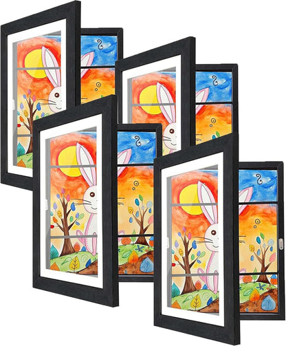 [2-Pack] Kids Artwork Frames Changeable, 8.5 x 11-IN Frames for Kids Artwork, Front Opening Picture Frames, Home Decor, Up to 150 Pcs of Child Art Frame, Craft Storage, Hanging Wall Décor