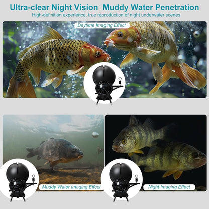 Underwater Fishing Camera with 4.3 Inch LCD, 5000mAh Battery, Infrared Night Vision Light, Portable Fish Finder with 100ft Cable for Ice Lake Boat Kayak Fishing