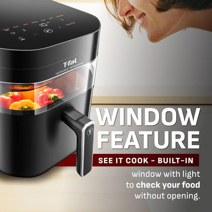 T-fal Infrared 2.0 Air Fryer, 8-in-1, Extra Large 7L / 7.3Qt., Infra-Heat Technology, Dual heating design, No pre-heating, Faster, Juicier and Crispier, Black