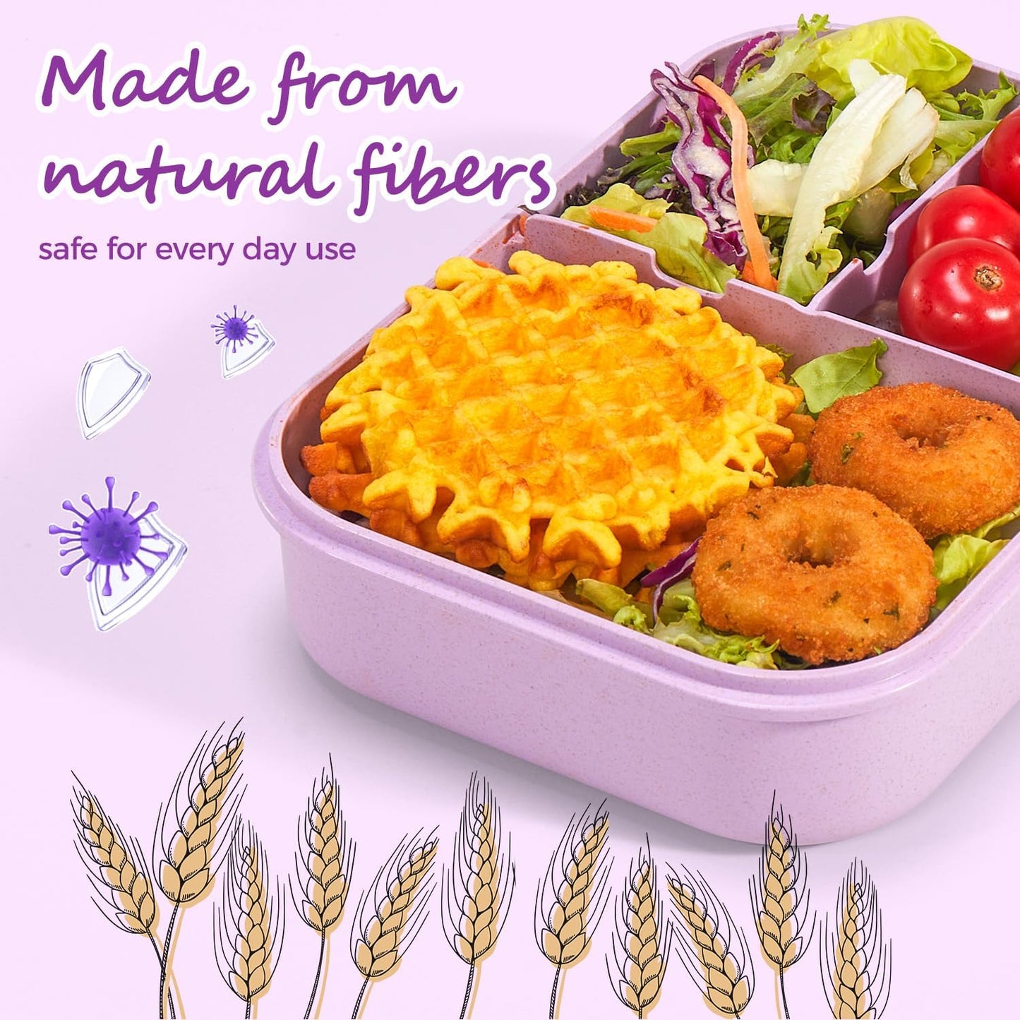 MISS BIG® Bento Box,Lunch Box Adult,Ideal Leak Proof Lunch Containers,Mom's Choice Lunch Box for Kids,No BPAs and No Chemical Dyes,Microwave and Dishwasher Safe Lunch Container (1900ml White)