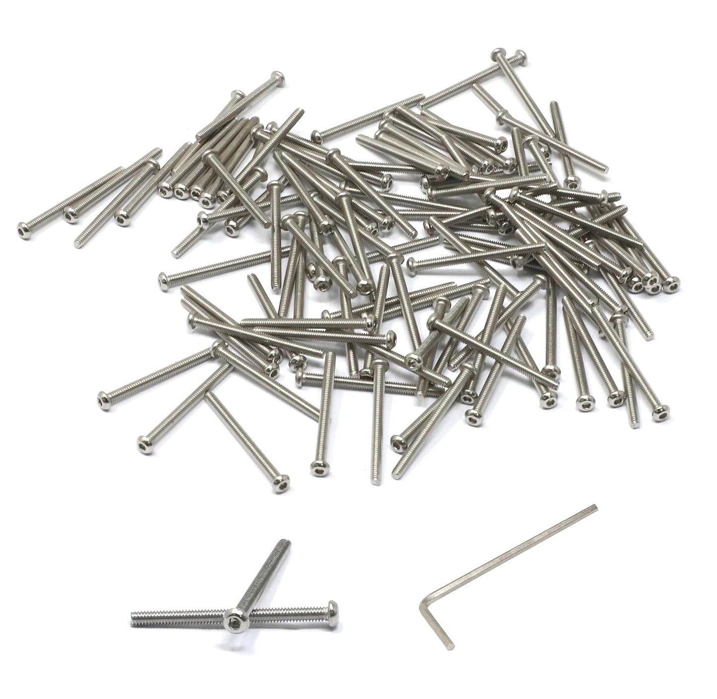 iexcell 50 Pcs M6 x 20mm Thread Pitch 1 mm Stainless Steel 304 Hex Socket Button Head Cap Screws Bolts Kit