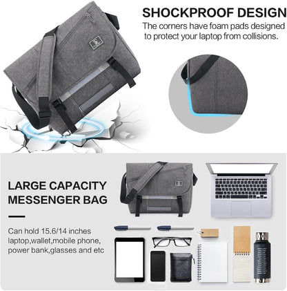 OIWAS Messenger Bag - Messenger Bag Men, Satchel Bags for Women, Lightweight Computer Bag, School Book Bag - PuriLite