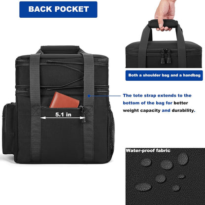 Tactical Lunch Bag for Men, Large Leakproof Insulated Lunch Box, Lunch Cooler Bag with Shoulder Strap, Lunch Pail for Adults Work Outdoor Picnic Trips, Black Camo