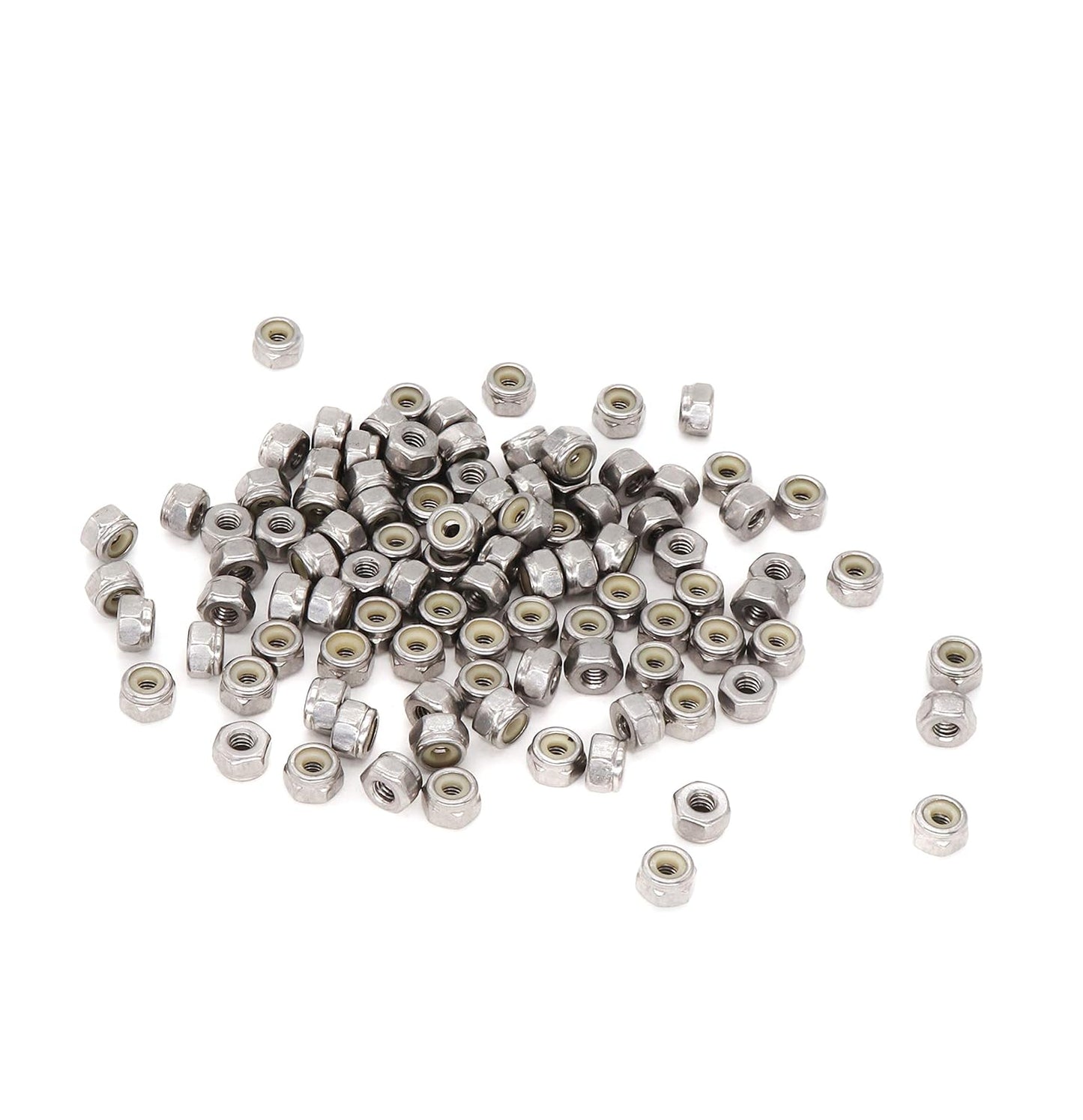 binifiMux 50pcs 1/4-20 Nylon Inserted Self Locking Nuts 304 Stainless Steel
