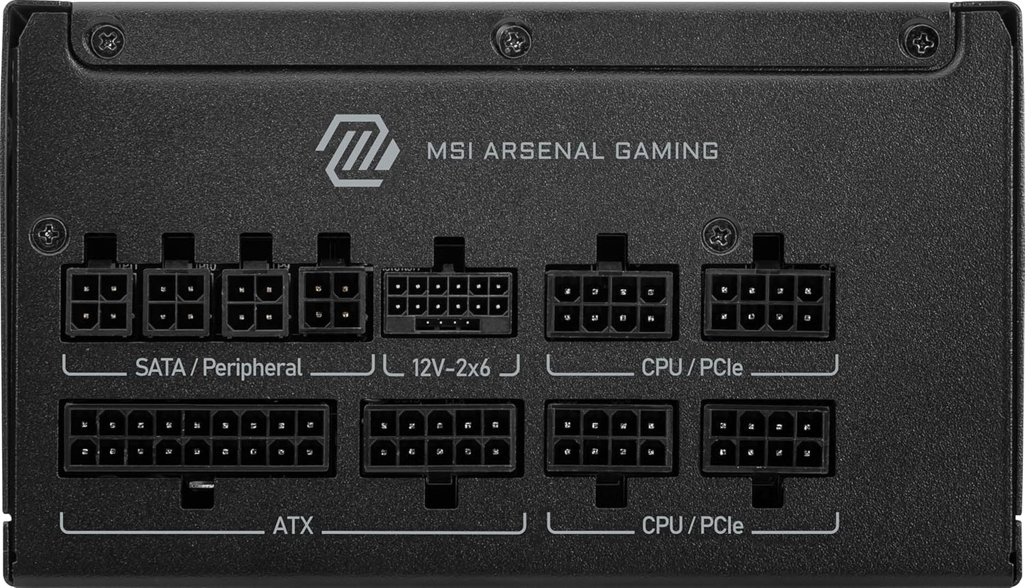 MSI MAG A750GL PCIE 5 Gaming Power Supply - Full Modular - 80 Plus Gold Certified 750W - Compact Size - ATX PSU - PuriLite