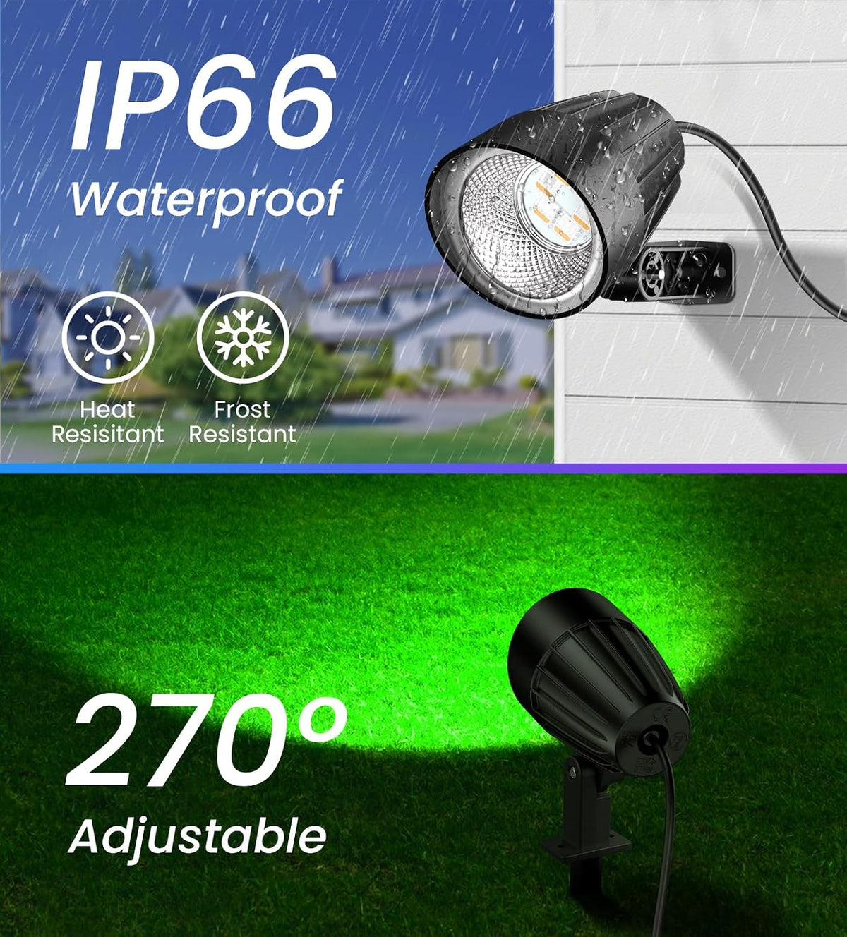 MEIKEE 15W RGBW LED Landscape Lights, Dimmable Landscape Lighting