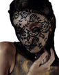 JEGERMIG Lace Skin Masks,Full Face Mask,Women Halloween Spandex Hood Masquerade Party Veil One Size Black-Ls