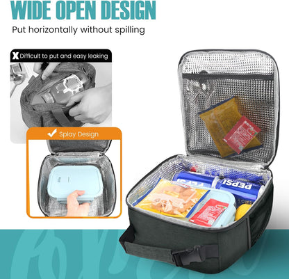 Lunch Bag for Men/Women, Reusable Lunch Box for Adult, Small Insulated Lunch Box, Lunch Tote Bag for Office, Work, Picnic