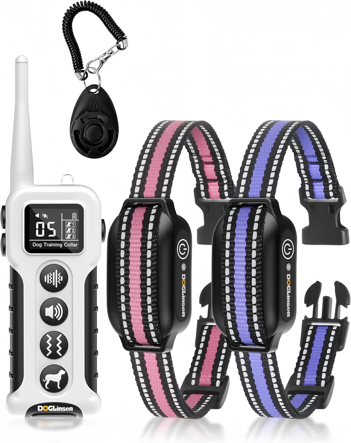 DOGLinsen No Shock Dog Training Collar with Remote 3300ft Range, Vibrating Dog Collar, Vibration Collar for Small Medium Large Dogs, 9 Style Tones and Vibration Collar