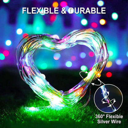 Solar Halloween Decoration Lights, JMEXSUSS 2 Pack 33FT 100 LED Orange and Purple Halloween String Lights, Halloween Lights with 8 Modes for Halloween Tree Yard Outdoor Spooky Party Garden Decorations