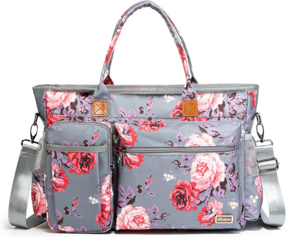 Laptop Tote Bag, Middle Size Computer Messenger Teacher Bag with 15.6'' Padded Laptop Sleeve - PuriLite