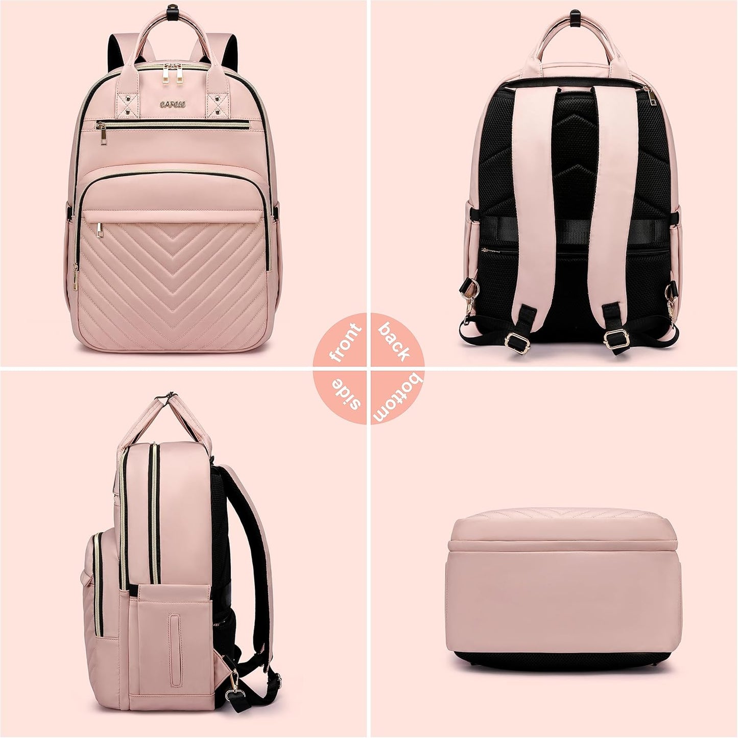 Laptop Backpack for Women Men, Water Resistant Travel Work Backpacks Purse Stylish College Business Teacher Nurse Computer Bag, Fits 17.3" Laptop Light Blue