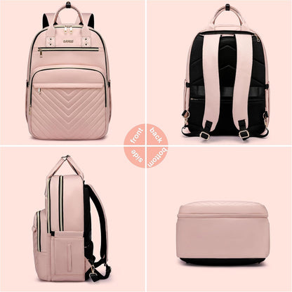 Laptop Backpack for Women Men, Water Resistant Travel Work Backpacks Purse Stylish College Business Teacher Nurse Computer Bag, Fits 17.3" Laptop Light Blue