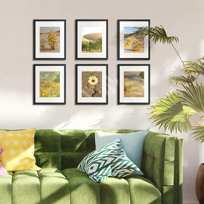 upsimples 11x14 Picture Frame, Display Pictures 8x10 with Mat or 11x14 Without Mat, Wall Hanging Photo Frames, Black