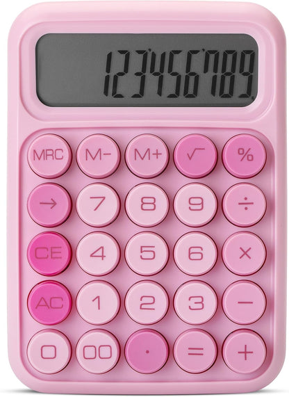 Mr. Pen- Mechanical Switch Calculator, 12 Digits, Large LCD Display, Orange With Big Buttons, Desktop, Cute and Aesthetic Design