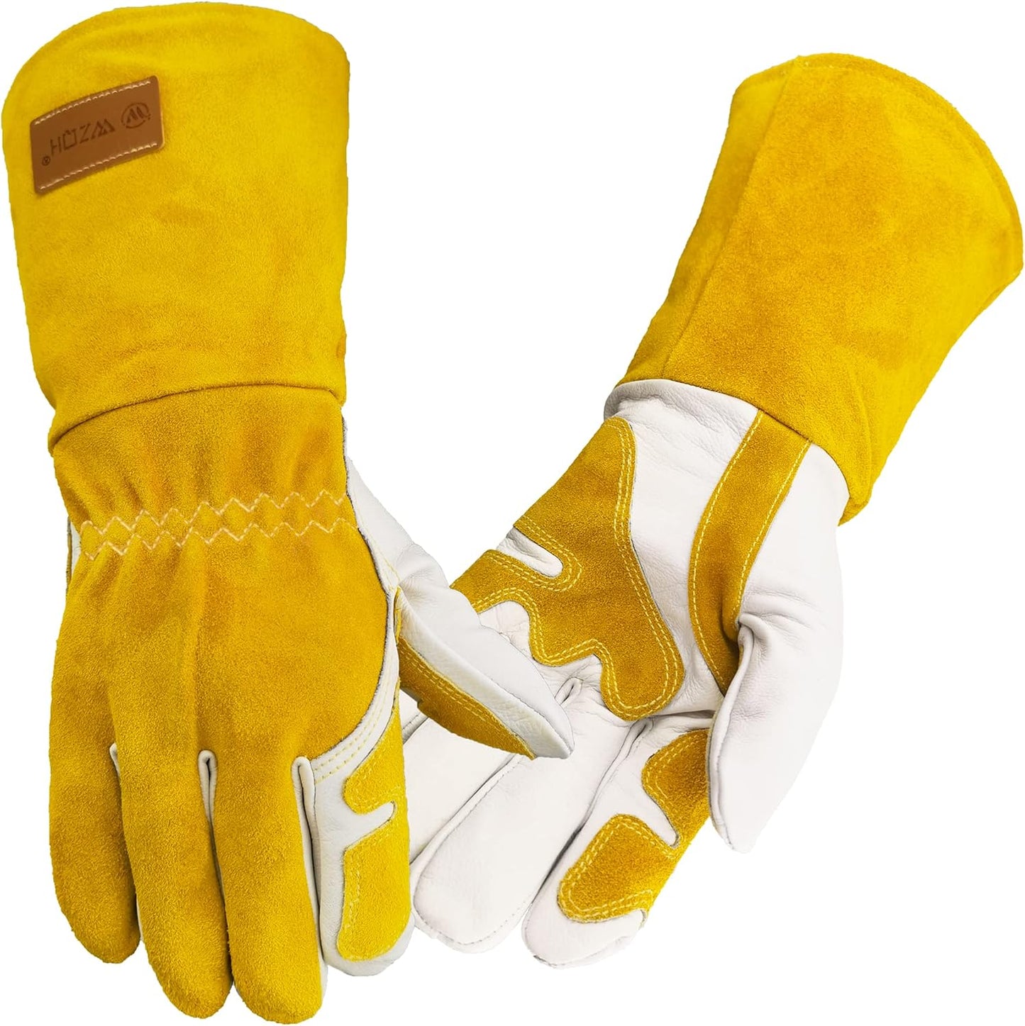 Animal Handling Gloves | 60 cm Long Leather Bite, Scratch, Cut and Puncture Resistant Gloves for Pet Handling, Reptiles, Birds, Welding and Gardening