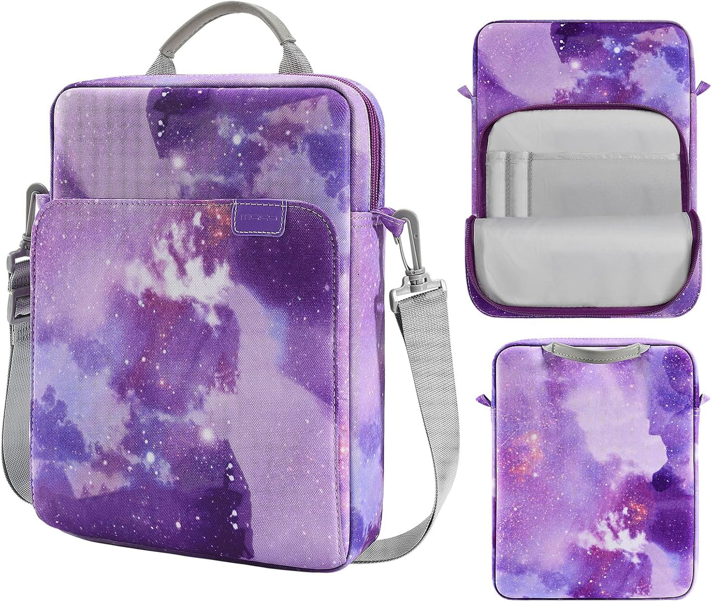 MoKo 13.3-14 Inch Laptop Sleeve Bag Fits MacBook Pro M3/M2 14" 2023, MacBook Pro 13" M2, New MacBook Air 13.6" M3/M2 2024/2022,Tab S8 Ultra 14.6",Handle Carrying Case with Shoulder Strap, Black & Gray - PuriLite
