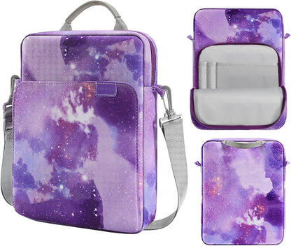 MoKo 13.3-14 Inch Laptop Sleeve Bag Fits MacBook Pro M3/M2 14" 2023, MacBook Pro 13" M2, New MacBook Air 13.6" M3/M2 2024/2022,Tab S8 Ultra 14.6",Handle Carrying Case with Shoulder Strap, Black & Gray - PuriLite