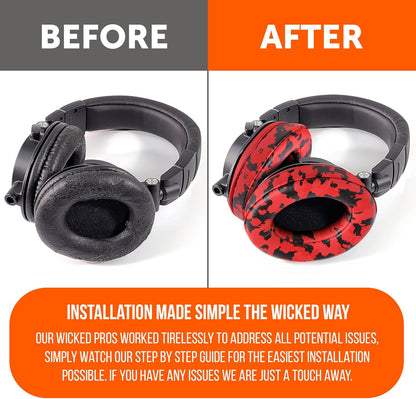 WC PadZ - The Ultimate Upgraded Earpads by Wicked Cushions - Compatible with Audio Technica, HyperX, SteelSeries Arctis & More - Extra Thick - Bigger Opening - Softer Memory Foam | (90s Black)