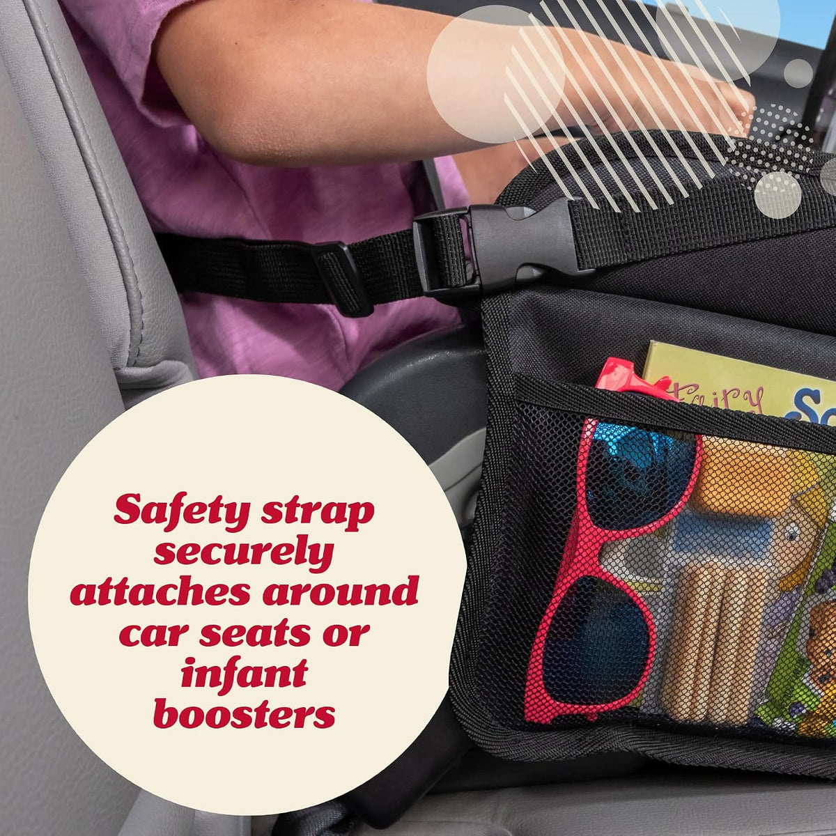 Lusso Gear Kids Travel Tray for Toddler & Kids Car Seat, Lap Tray for Airplane, Kids Travel Desk Essential Accessories, Table Tray for Road Trip Activities (Black)
