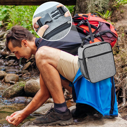 Insulated Lunch Bag, Leakproof Portable Lunch Box for Women Men Boys Girls, Large Capacity Cooler Bag with Handle and Bottle Pocket for Office School Camping Hiking Outdoor Beach Picnic (Black)
