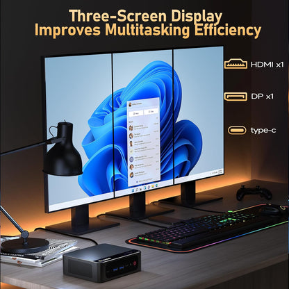 Beelink SER8 Mini PC AMD Ryzen 7 8745HS, 24GB DDR5-5600MHz 1TB PCIe4.0 SSD, AMD Radeon 780M Graphics 12core 2600MHz Gaming PC, USB4.0/ Triple Display/ WiFi6/ BT5.2/2.5Gbps LAN Mini Computer/W-11 Pro