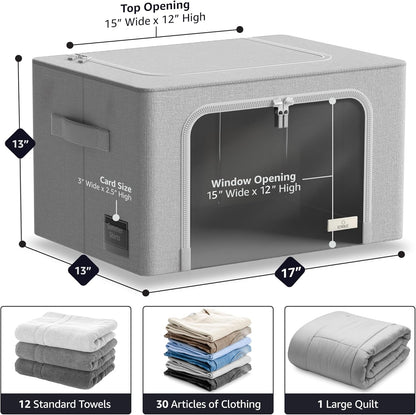Purilite Select Storage Bins – Foldable Stackable Container Organizer