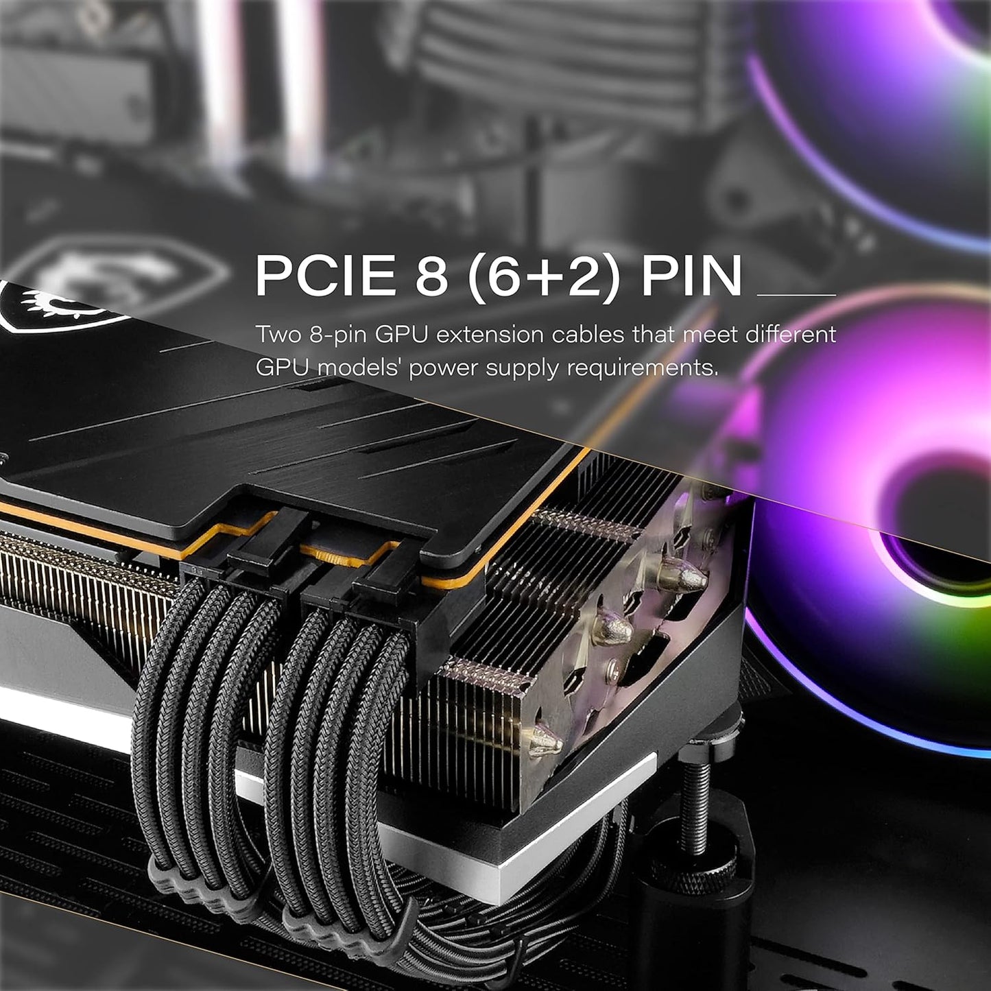 EZDIY-FAB PSU Extension Cable Sleeved Custom Mod PC Power Supply Cable, Soft Nylon Braided with Comb Kit 24PIN/8PIN to 6+2Pin/ 8PIN to 4+4PIN-30CM 300MM - All White Edition