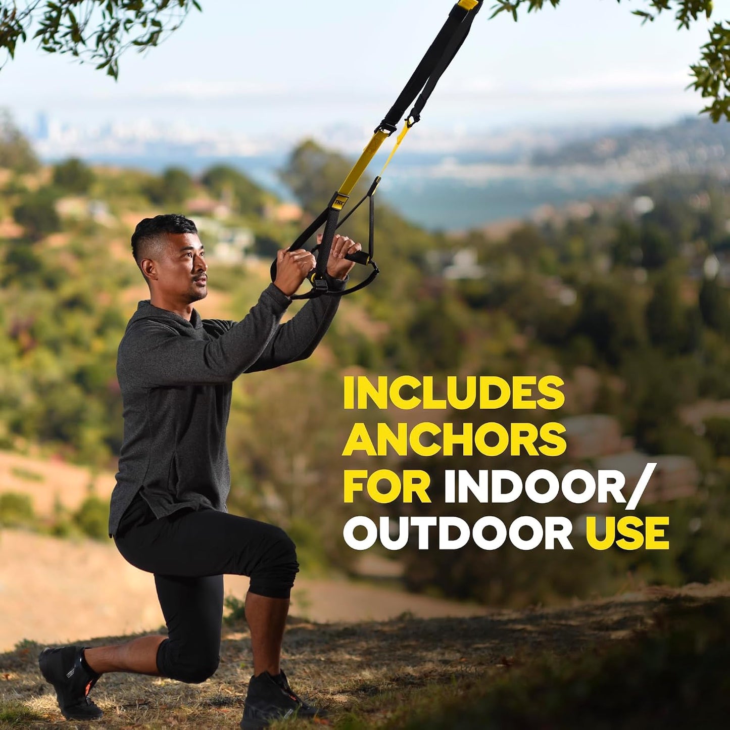 TRX All In One Suspension Training System: Full Body Workouts for Home, Travel, and Outdoors | Includes Indoor & Outdoor Anchors, Workout Guide and Video Downloads
