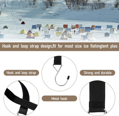 RunNico 14Pcs Ice Fishing Shelter Coat Hooks-Heavy Duty Ice Fishing Shelters Accessory for Ice Fishing Tent Outdoor Camping Hunting