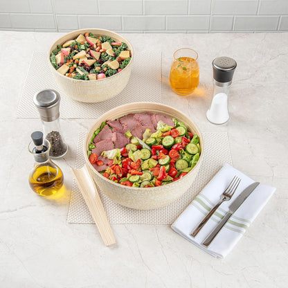 Restaurantware-Bambuddha 15 Ounce Small Salad Bowl, 1 Heavy-Duty Round Salad Bowl - Sustainable, Reusable, Black Bamboo Serving Dish, for Serving Salads, Fruits, and Appetizers