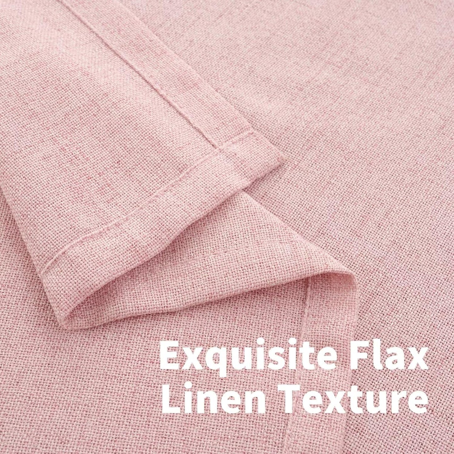 YoungsTex Natural Linen Curtains 84 Inch Long for Living Room Bedroom Grommet Top Light Filtering Privacy Linen Textured Window Semi Sheer Drapes, 2 Panels, 52x84 Inch, Natural