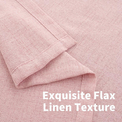 YoungsTex Natural Linen Curtains 84 Inch Long for Living Room Bedroom Grommet Top Light Filtering Privacy Linen Textured Window Semi Sheer Drapes, 2 Panels, 52x84 Inch, Natural
