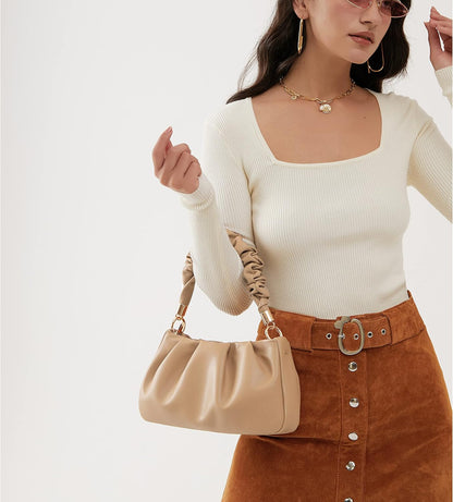 Cloud Pouch Bag Women Shoulder Handbag Soft Vegan Leather Vintage Hobo Chain Cross body Bag